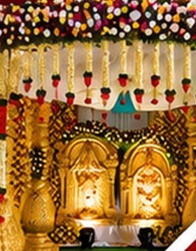 Traditional floral mandap decoration by Whistle Events